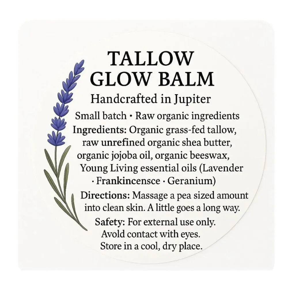 Organic Handcrafted TALLOW GLOW BALM 4 oz Grass-Fed Tallow Lavender Frankincense - Picture 4 of 5